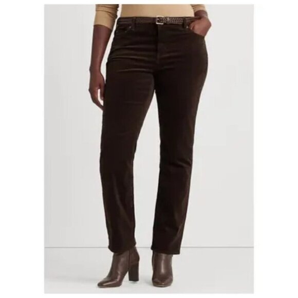 Lauren Ralph Lauren Black Label Women's Plus Size 20W Corduroy Mid Rise Pants - Picture 2 of 10